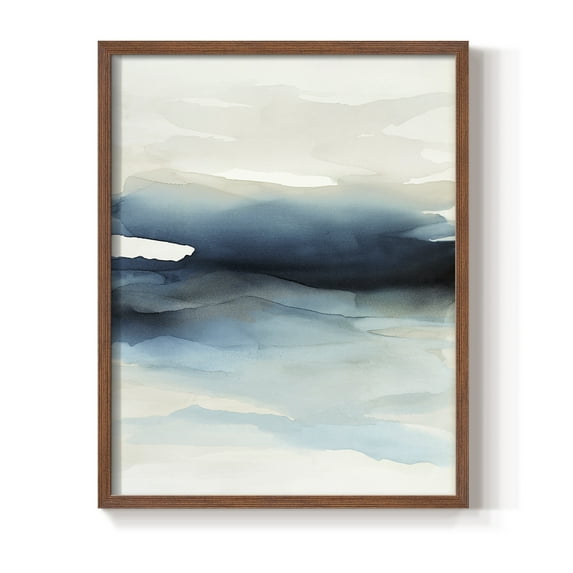 Waves II Framed Print in Brown Solid Wood 11 x 14 Framed Print