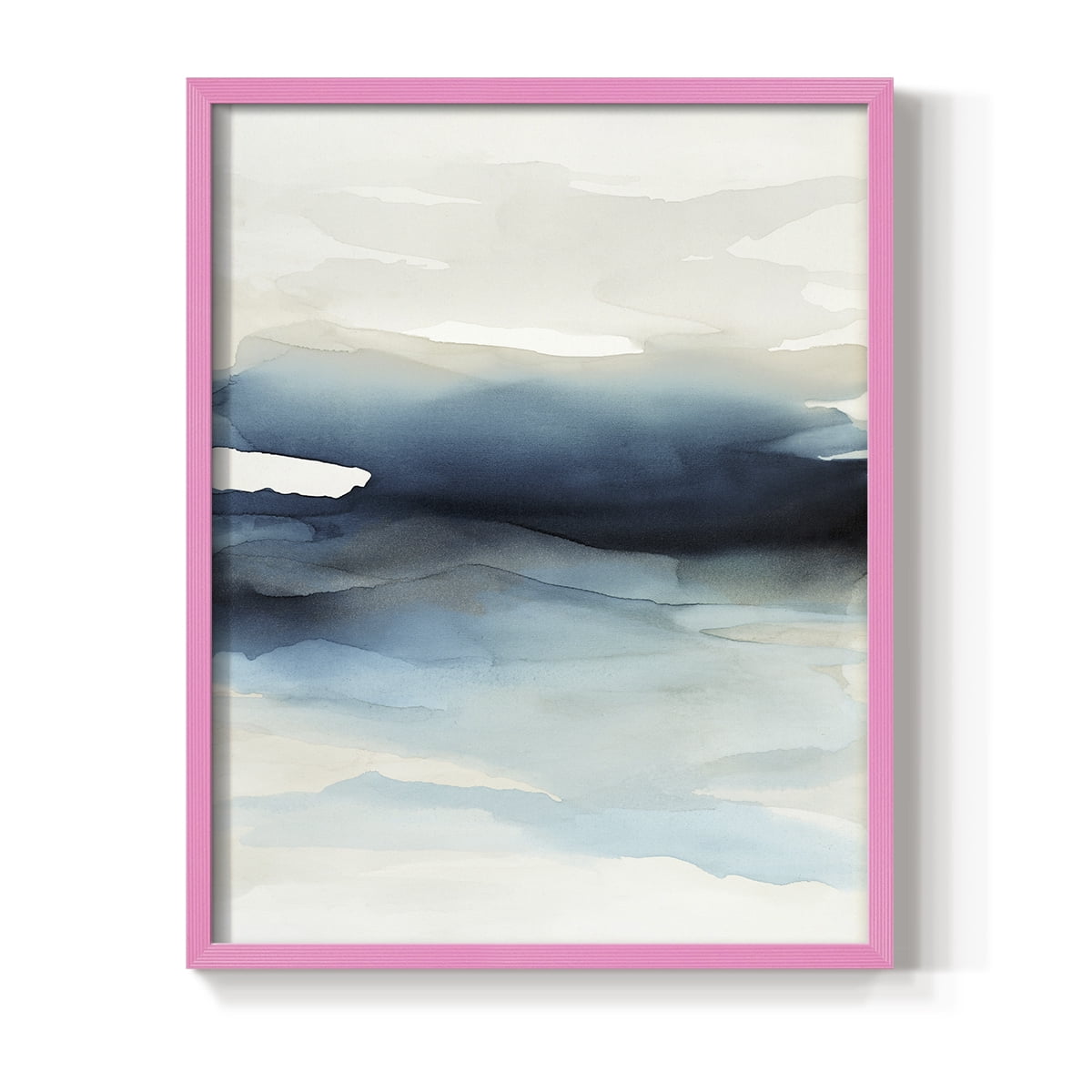 Waves II Framed Print in Pink Solid Wood 11 x 14 Framed Print