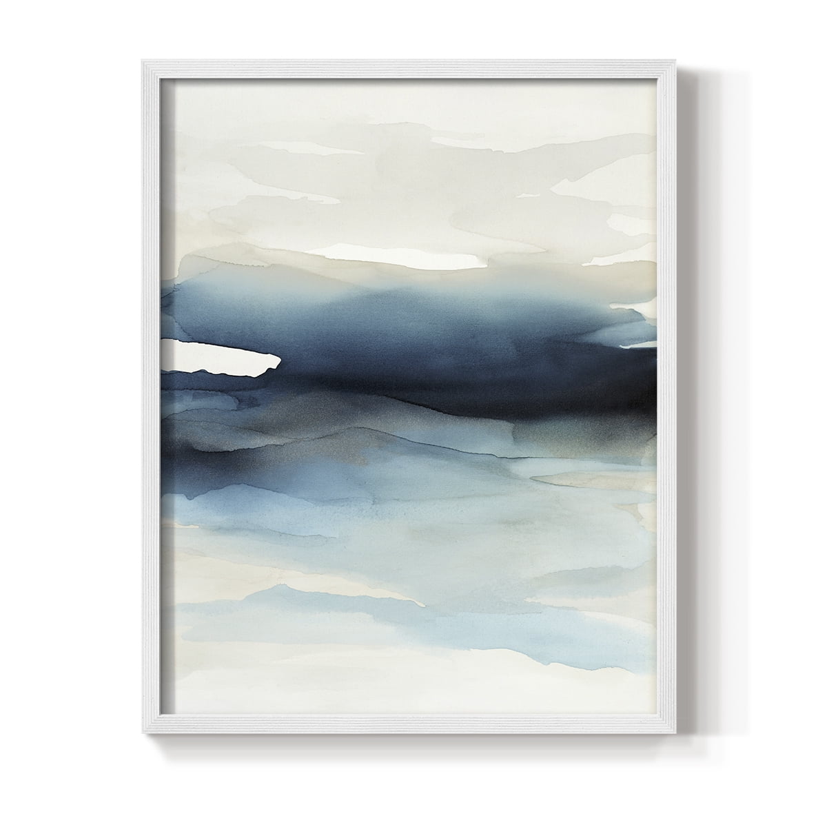 Waves II Framed Print in White Solid Wood 11 x 14 Framed Print