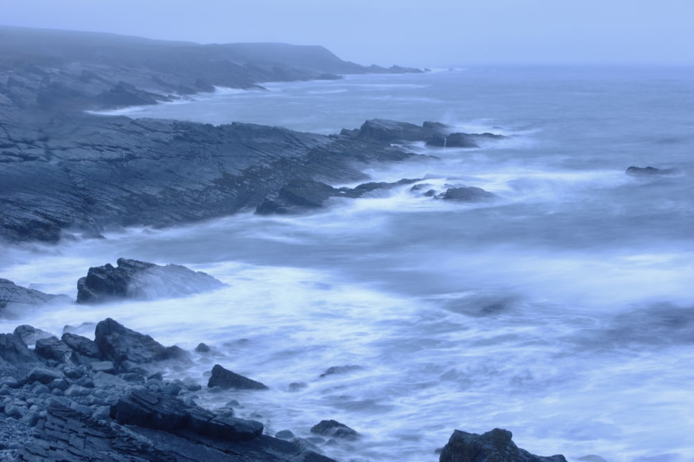 Waves In Trepassey Bay Portugal Cove South Avalon Peninsula Newfoundland Canvas Art - Yves Marcoux Design Pics (17 x 11)