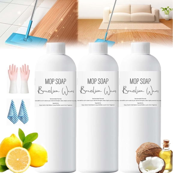Waves Mop Soap, 2026 New Brazilian Waves Mop Soap, Pet & Skin Safe Gentle Cleaning Formula, Leaves a Luxury Lasting Scent, Multisurface Deep Cleans Tough Floor Stains(3pcs)