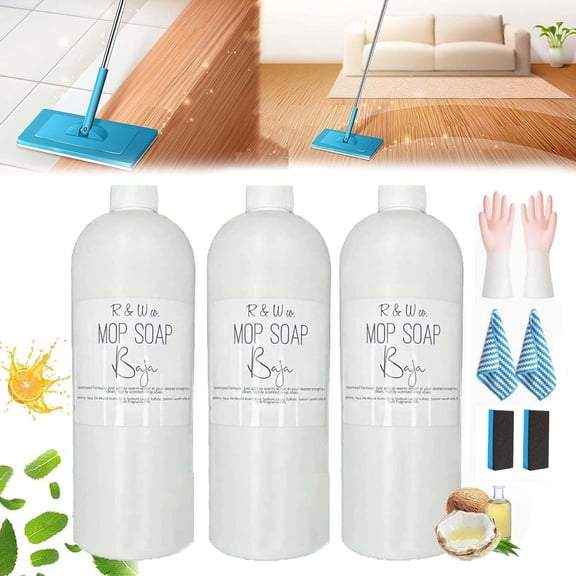 Waves Mop Soap, R&w Mop Soap Waves, 2026 Upgrade Scented Brazilian Waves Luxury, Mop Soap for Floor Cleaning, Multipurpose Mop Soap for Home Cleaning, Multisurface Bathroom & Kitchen Cleaner(3pcs)