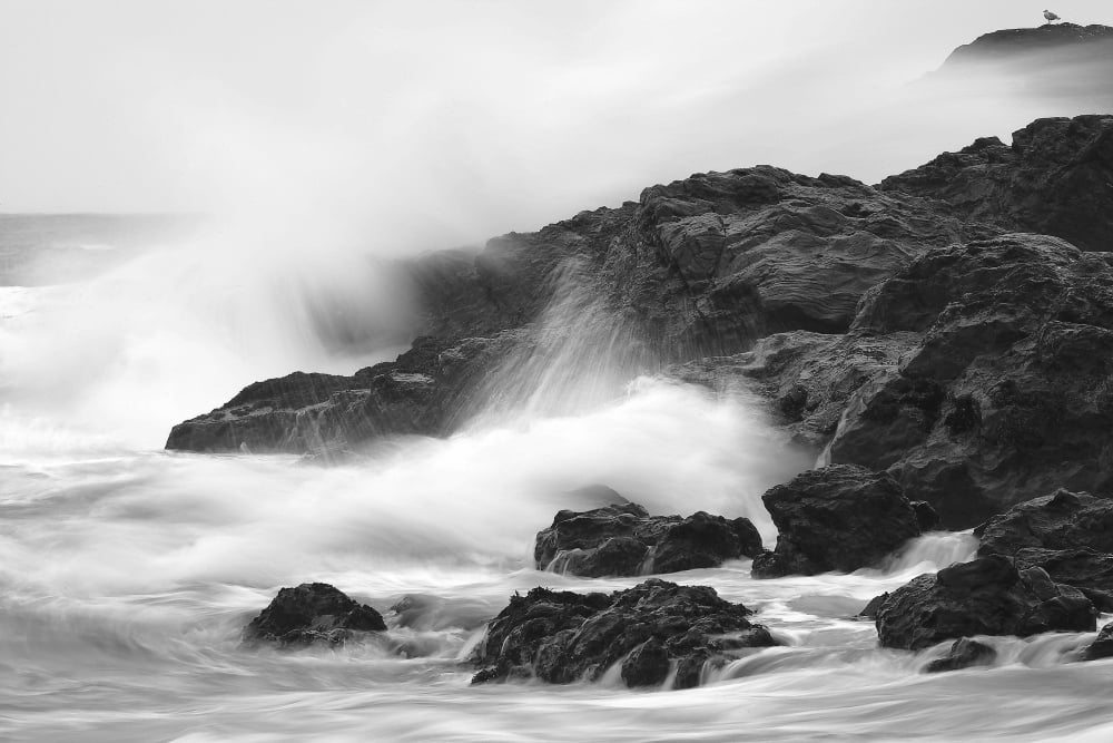 Waves On Rocky Shoreline Long Beach British Columbia Canvas Art - Robert Postma Design Pics (17 x 11)