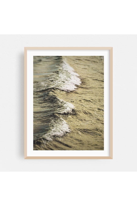 Waves - Pensacola Beach Florida Photography Waves Ocean Seascape Water Coast Beach Nature Oak Framed Wall Art Print 9 x 12 inches