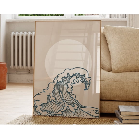 Waves Poster! Boho, Minimalist Modern Art, Boho&Minimalistdecor, Ocean Art, File Wall Art, Modern Wall Decor, 8x12 UNFRAMED