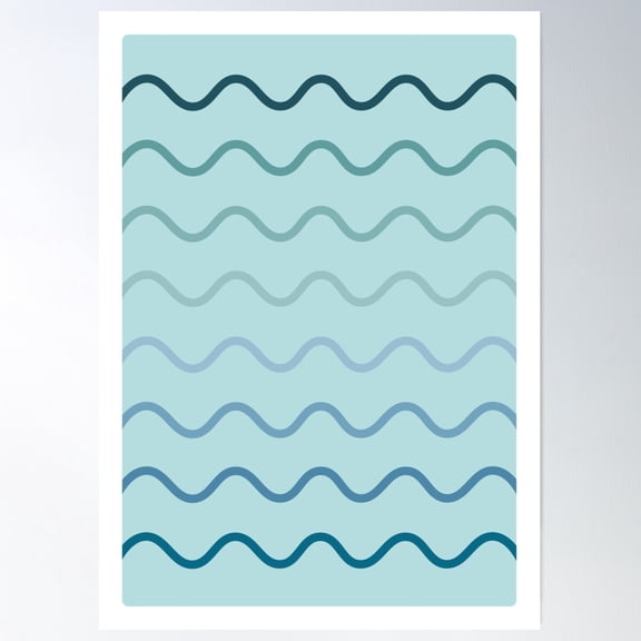 Waves Poster Wall Art, Modern Wall Decor For Living Room Bedroom, 16x24 UNFRAMED
