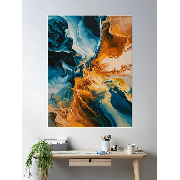 Waves Poster Wall Art, Modern Wall Decor For Living Room Bedroom, 8x12 UNFRAMED