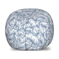 thumbnail image 1 of Waves Storage Toy Bag Chair, Japanese Ethnic Style Motifs Drawing Sea Storm Ocean Theme Marine Design, Stuffed Animal Organizer Washable Bag, Small Size, Blue Grey and White, by Ambesonne, 1 of 3