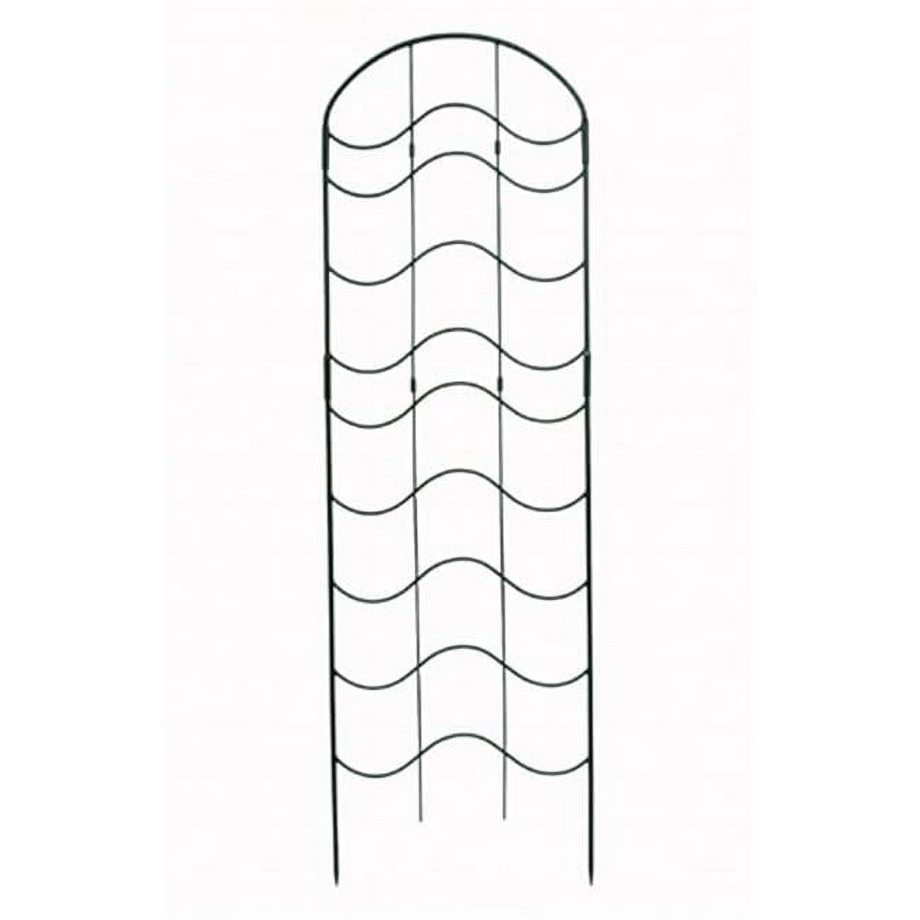 77-Inch Black Wrought Iron Wave Garden Trellis