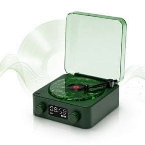 Waves Vinyl Bluetooth Speaker, Retro Vinyl Style Combined with Audio-Visual Effects, Wireless and Flexible, Compact and Versatile, Suitable for a Bedroom Desk, Study, Apartment