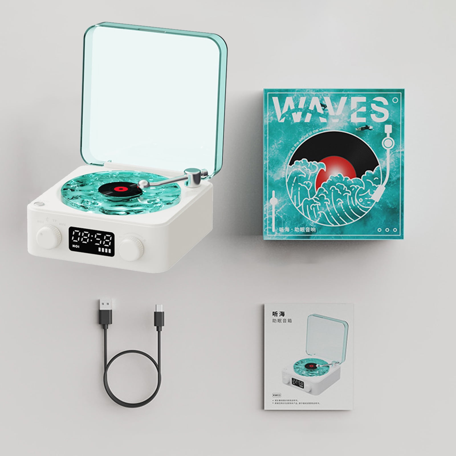 Best Bluetooth Speaker For Vinyl Waves Vinyl Player Bluetooth Speaker with White Noise Retro Turntable