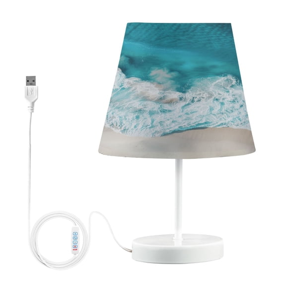 Waves and Beach Desk Lamp LED Table Nightstand Lamps with 3 Color Temperatures for Home Bedroom Living Room Decor 8x12