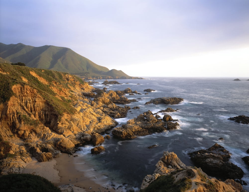 Waves breaking on Garrapata Beach on the Big Sur coast of California Canvas Art - Panoramic Images (12 x 36)