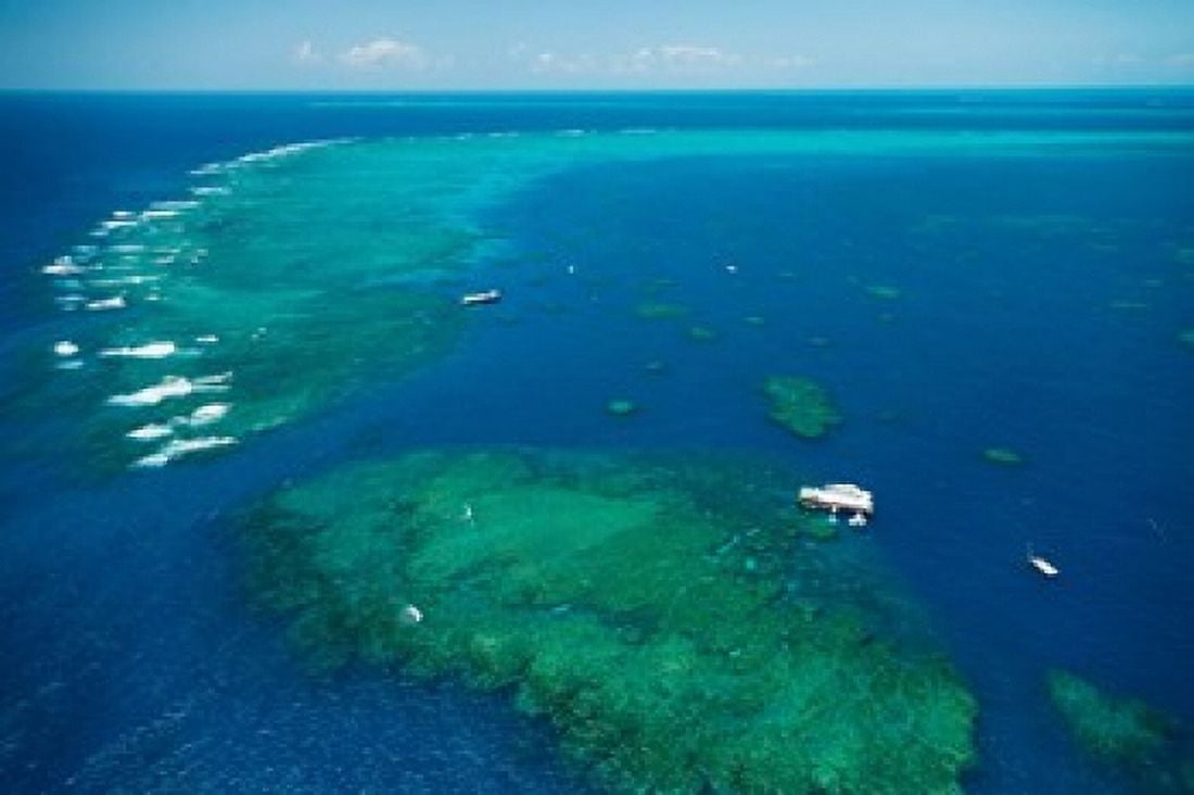 Waves breaking on Great Barrier Reef Queensland Australia Canvas Art - Panoramic Images (36 x 24)