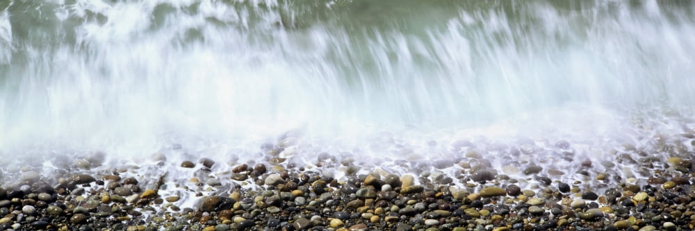 Waves breaking on coast Calumet Beach La Jolla San Diego California USA Canvas Art - Panoramic Images (27 x 9)