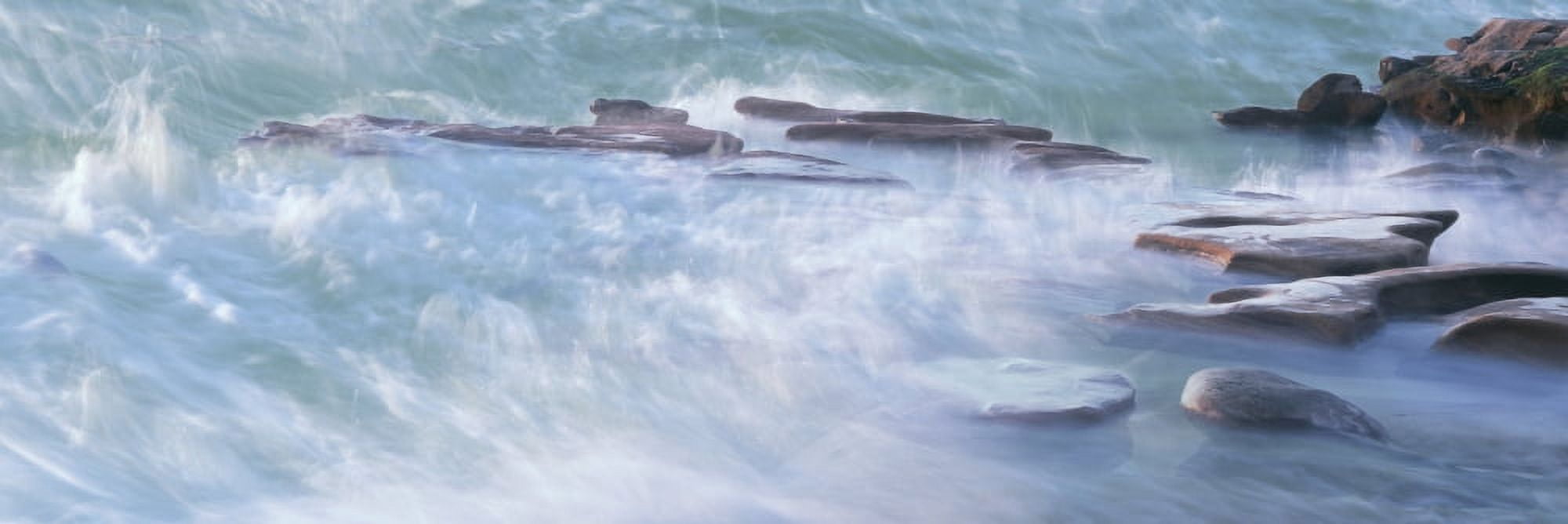 Waves breaking on coast La Jolla San Diego San Diego County California USA Canvas Art - Panoramic Images (27 x 9)