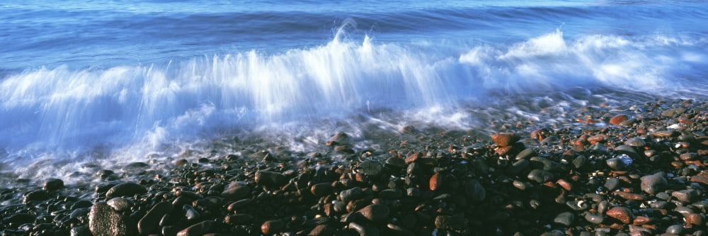 Waves breaking on the beach Mulege Baja California Mexico Canvas Art - Panoramic Images (36 x 12)