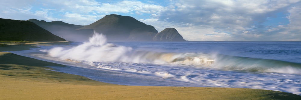 Waves breaking on the beach Playa La Cachora Todos Santos Baja California Sur Mexico Canvas Art - Panoramic Images (12 x 36)