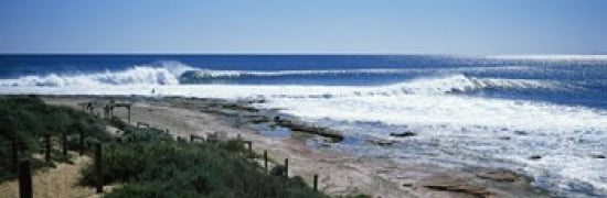 Waves breaking on the beach Western Australia Australia Canvas Art - Panoramic Images (36 x 12)
