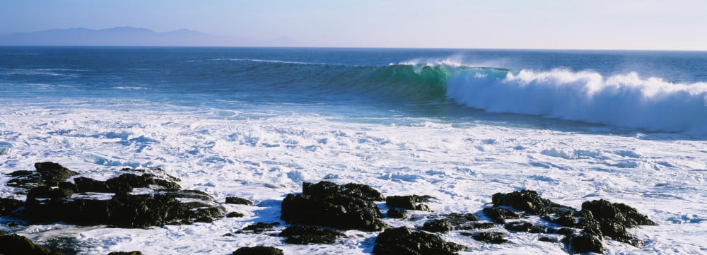 Waves breaking on the coast Baja California Mexico Canvas Art - Panoramic Images (27 x 9)