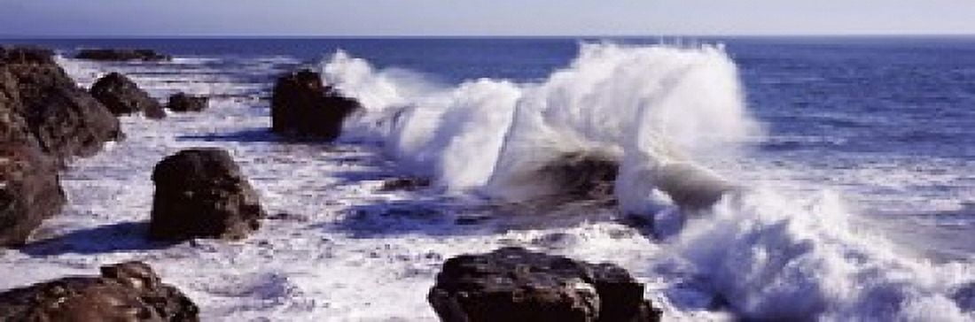 Waves breaking on the coast Santa Cruz Santa Cruz County California USA Canvas Art - Panoramic Images (18 x 6)