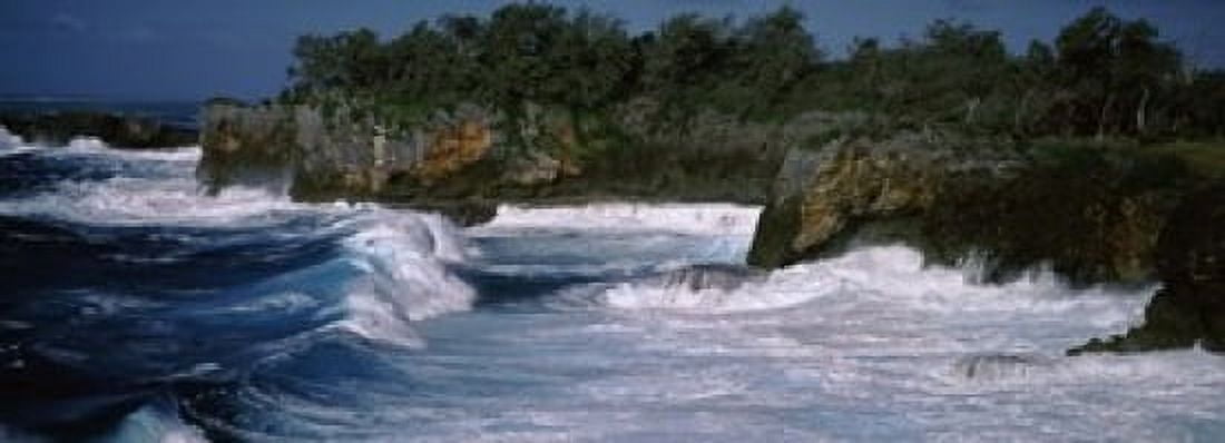 Waves breaking on the coast Vavau Tonga South Pacific Canvas Art - Panoramic Images (18 x 7)