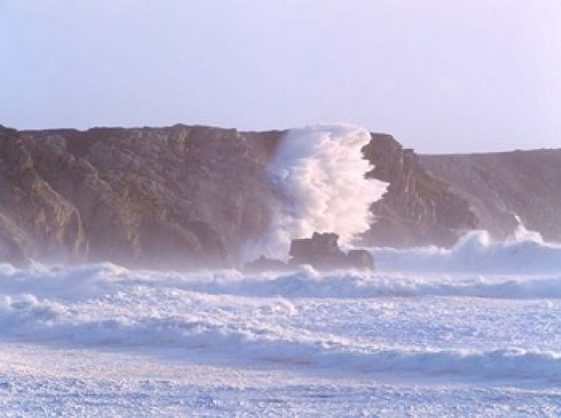 Waves crashing on the coast Pointe De Pen-Hir Camaret-Sur-Mer Finistere Brittany France Canvas Art - Panoramic Images (36 x 27)