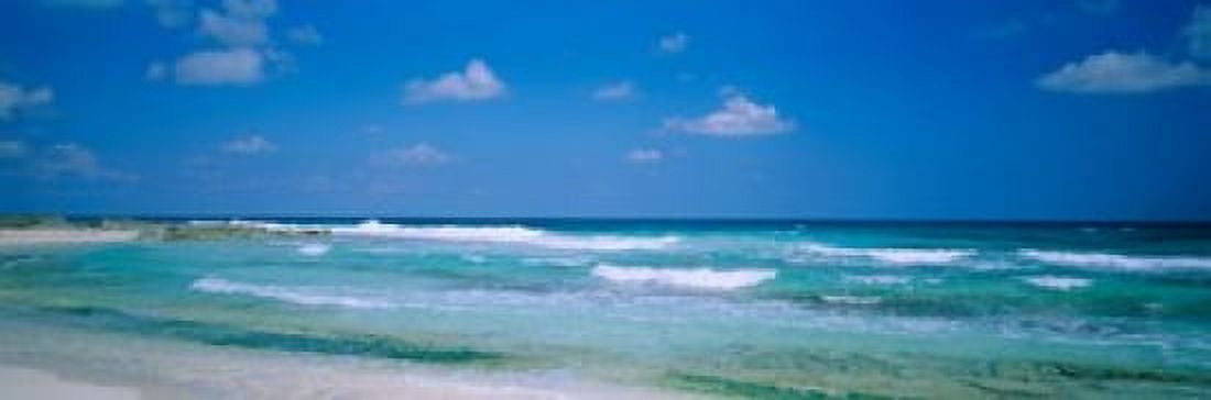 Waves in Cancun Mexico Canvas Art - Panoramic Images (37 x 12)