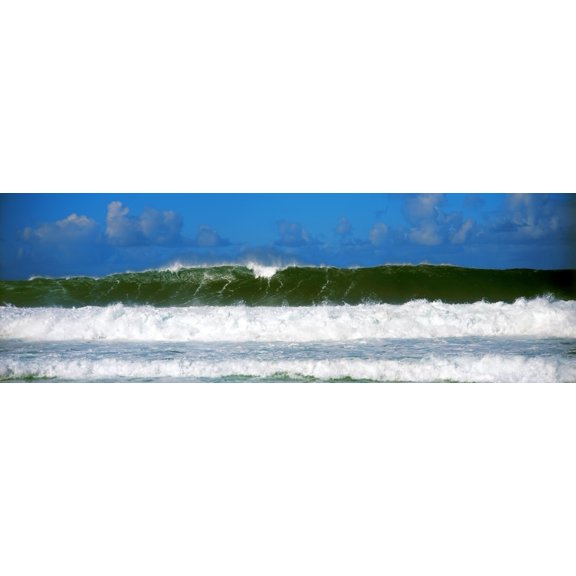Waves in the Pacific Ocean Hawaii USA Canvas Art - Panoramic Images (27 x 9)