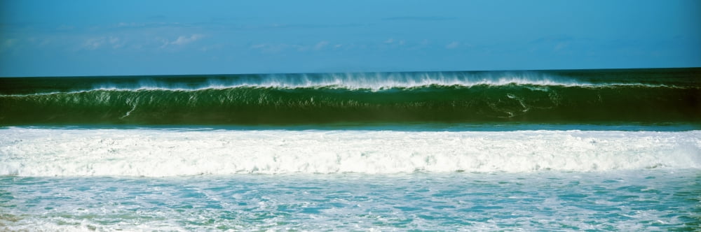 Waves in the Pacific Ocean Hawaii USA Canvas Art - Panoramic Images (27 x 9)