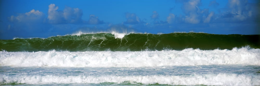 Waves in the Pacific Ocean Hawaii USA Canvas Art - Panoramic Images (36 x 12)