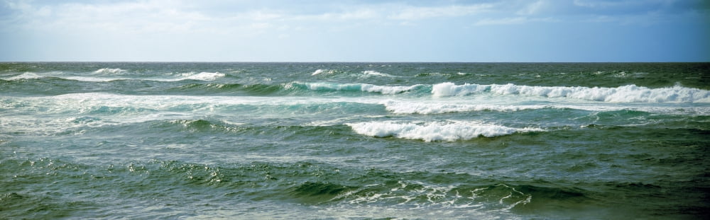 Waves in the Pacific Ocean Oahu Hawaii USA Canvas Art - Panoramic Images (27 x 9)