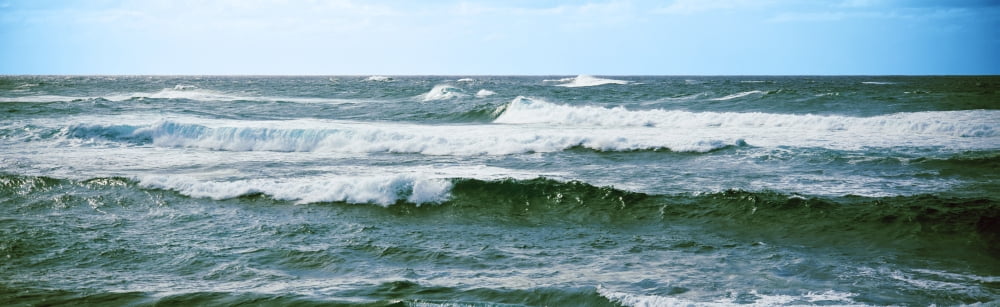 Waves in the Pacific Ocean Oahu Hawaii USA Canvas Art - Panoramic Images (36 x 12)