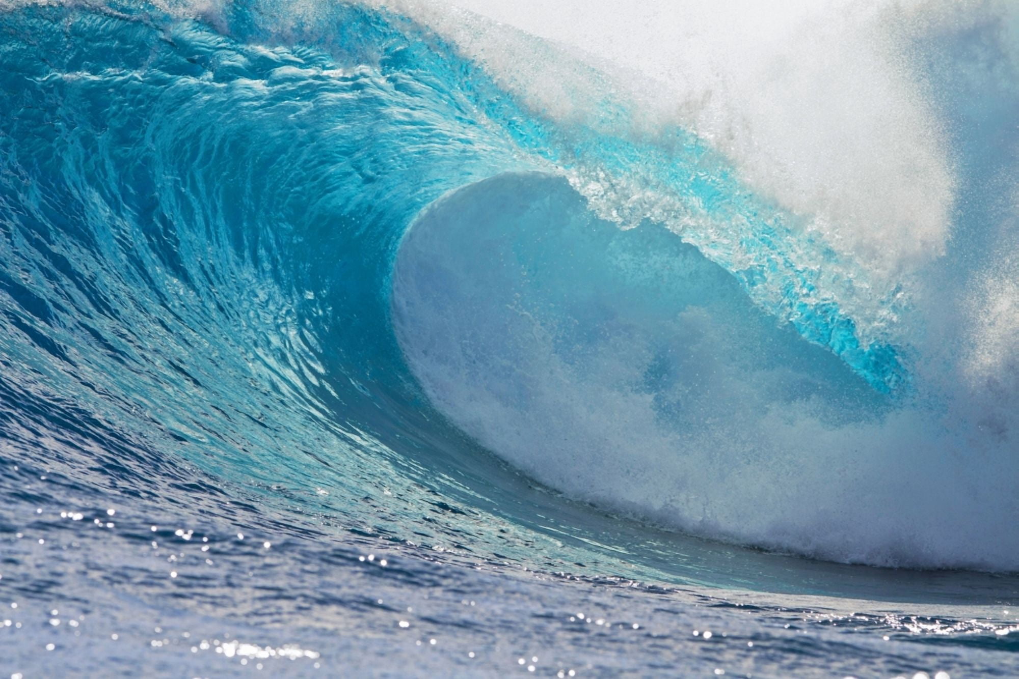 Waves in the ocean Tahiti French Polynesia Canvas Art - Panoramic Images (27 x 9)