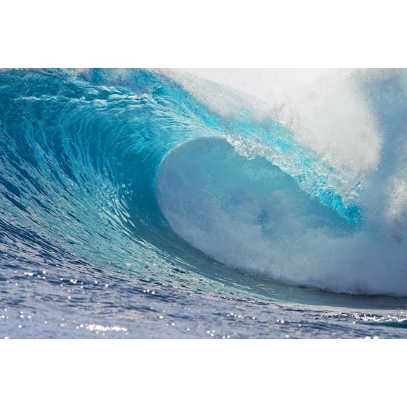 Waves in the ocean Tahiti French Polynesia Canvas Art - Panoramic Images (36 x 12)