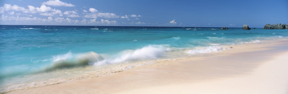Waves in the ocean Warwick Long Bay Atlantic Ocean Bermuda Canvas Art - Panoramic Images (27 x 9)