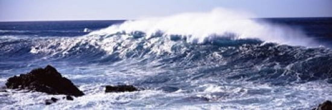 Waves in the sea Big Sur California USA Canvas Art - Panoramic Images (18 x 6)