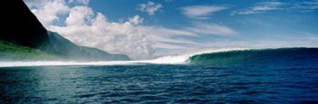 Waves in the sea Canvas Art - Panoramic Images (18 x 6)