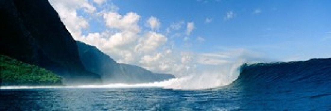 Waves in the sea Canvas Art - Panoramic Images (18 x 6)