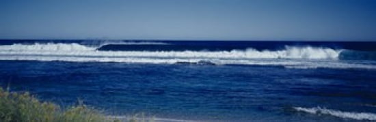 Waves in the sea Canvas Art - Panoramic Images (36 x 12)