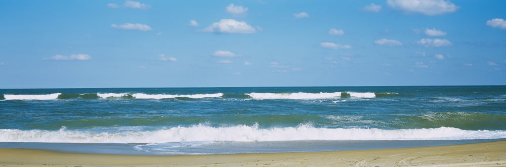 Waves in the sea Cape Hatteras Outer Banks North Carolina USA Canvas Art - Panoramic Images (36 x 12)