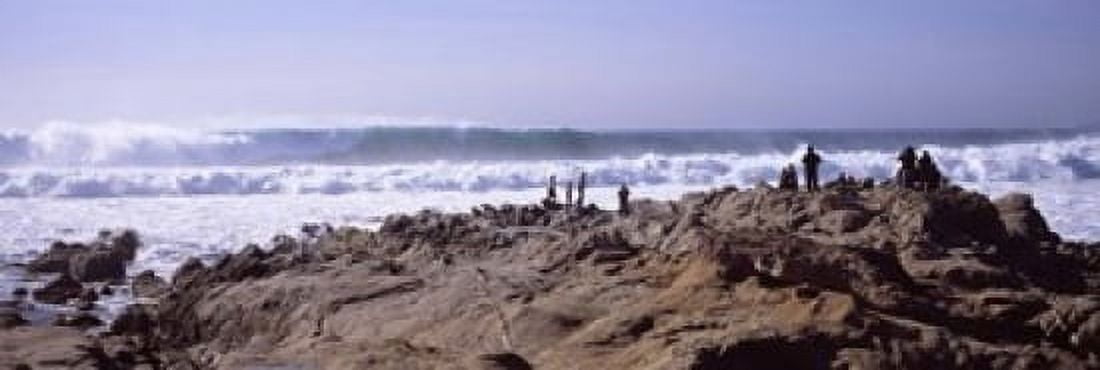 Waves in the sea Carmel Monterey County California USA Canvas Art - Panoramic Images (18 x 6)