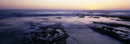 Waves in the sea Childrens Pool Beach La Jolla Shores La Jolla San Diego California USA Canvas Art - Panoramic Images (36 x 13)