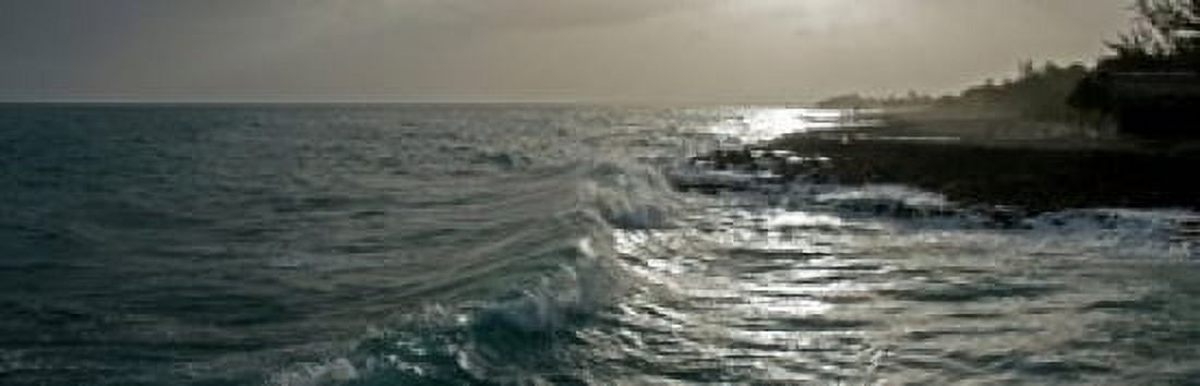 Waves in the sea Negril Westmoreland Jamaica Canvas Art - Panoramic Images (36 x 12)