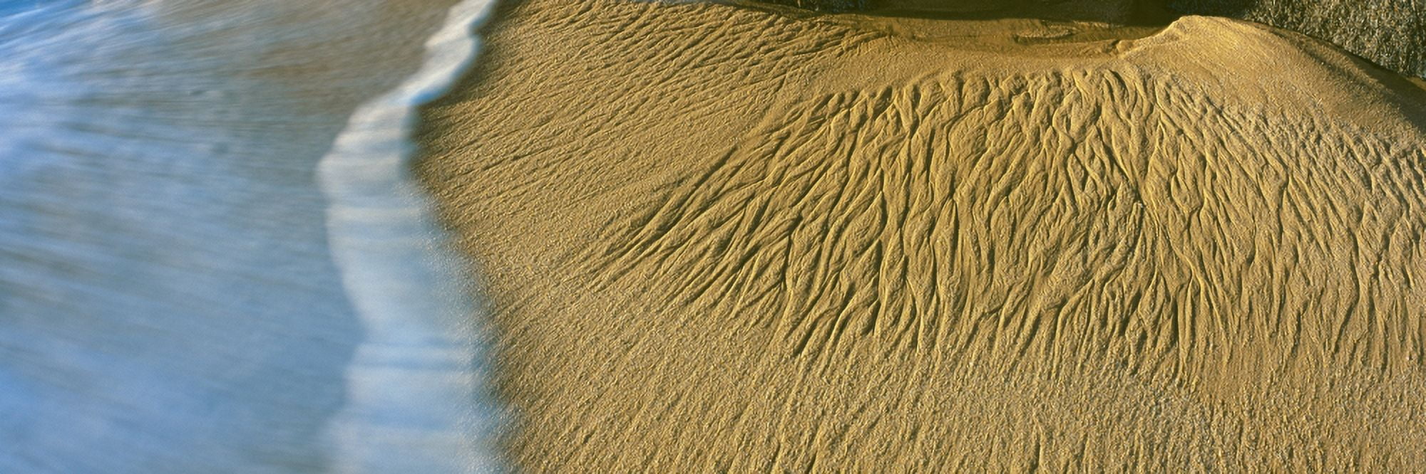 Waves leave intricate sand patterns at Cerritos Beach Todos Santos Baja California Sur Mexico Canvas Art - Panoramic Images (27 x 9)
