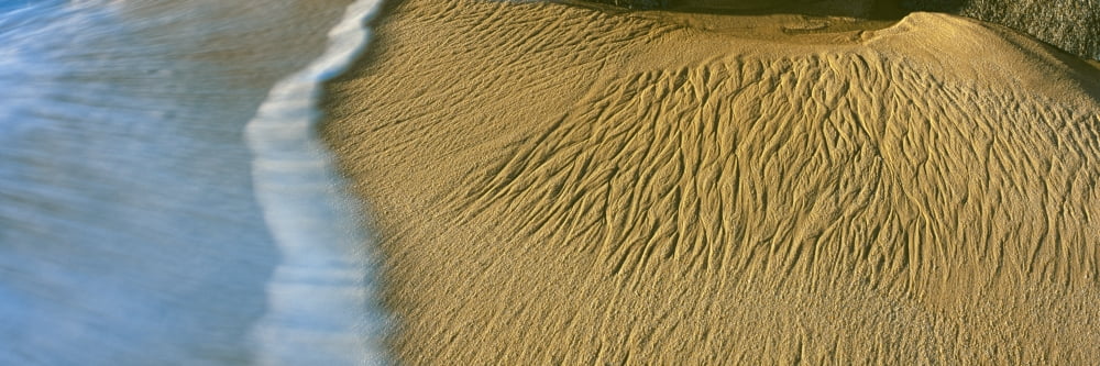Waves leave intricate sand patterns at Cerritos Beach Todos Santos Baja California Sur Mexico Canvas Art - Panoramic Images (36 x 12)