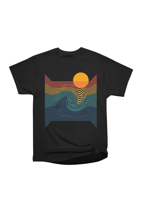 Waves minimalist 2 T-Shirt Tee Gift For Him Merch For Her Apparel For Friend