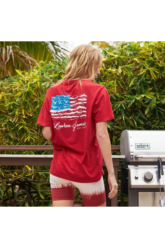 Waves of Freedom T-shirt - Ruby Red