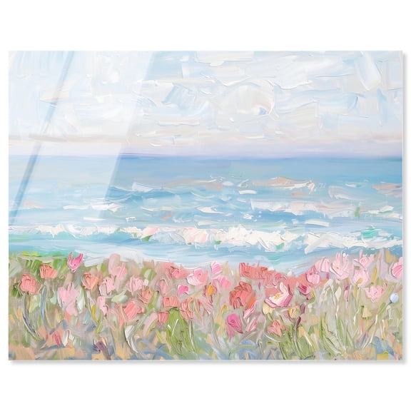 Waves of Peace High-Gloss Frameless Acrylic Glass Wall Art Famous Artist Prints by Art Remedy, Ready to Hang, 20 x 16