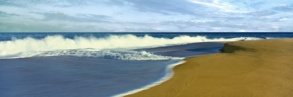 Waves on beach Playa La Cachora Todos Santos Baja California Sur Mexico Canvas Art - Panoramic Images (36 x 12)